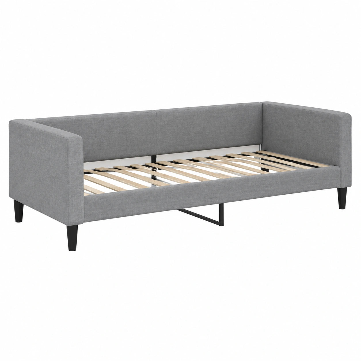 Letto Singolo in Tessuto Grigio Chiaro 90x200 cm