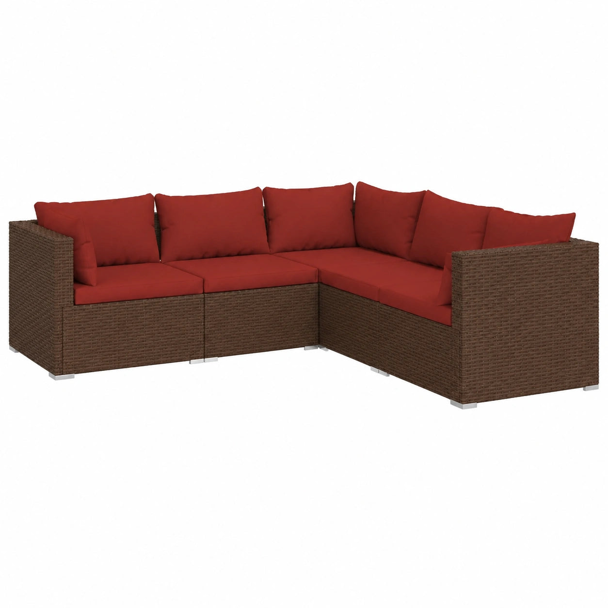 Set Salotto Modulare da Giardino in Polyrattan con Cuscini