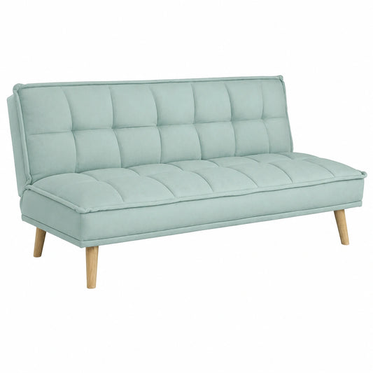 Divano Letto SAMIRA in Velluto Verde Tiffany, Modello Bart 3 Posti
