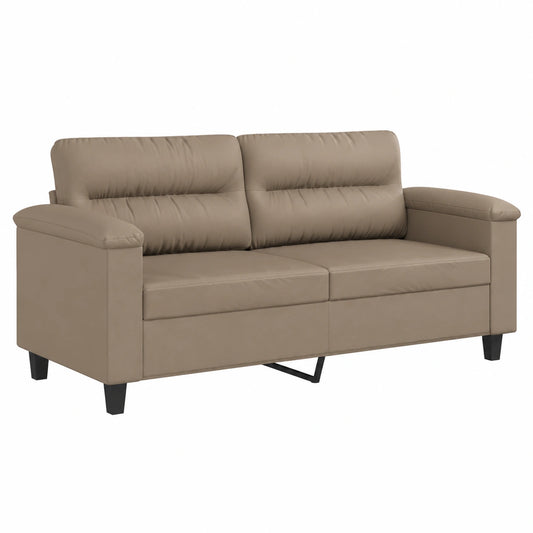 Divano a 2 Posti in Similpelle, Colore Cappuccino, 140 cm - Gecheer