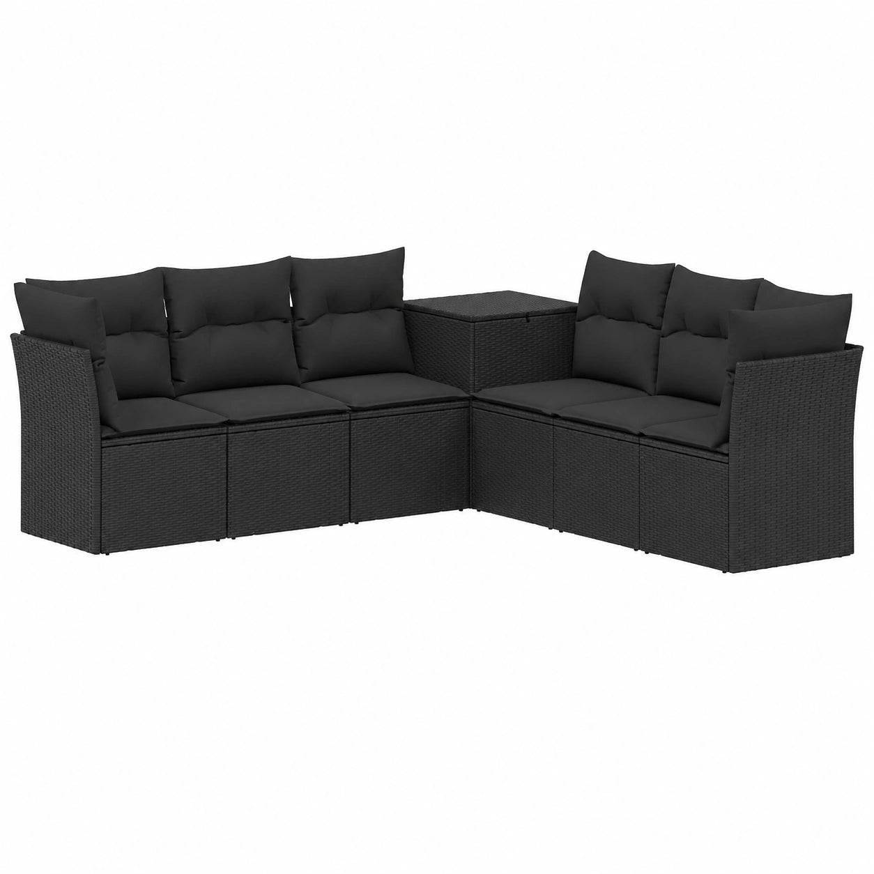 Set Divani da Giardino 7 Pezzi in Rattan Sintetico e Acciaio, Nero, Resistente alle Intemperie, Perfetto per Esterni