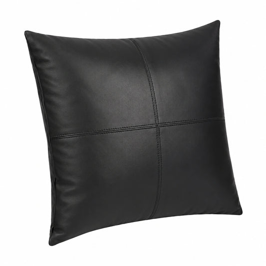 Copripiumino in Pelle Nera Spessa per Divano, Stile Moderno (64x64 cm)